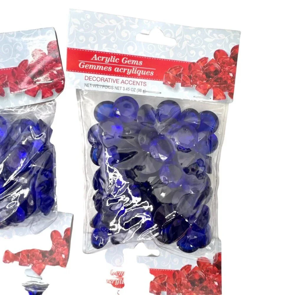 LOT OF 8 NEW PACKAGES ROYAL BLUE ACRYLIC GEMS TABLE #'S WEDDING PARTY